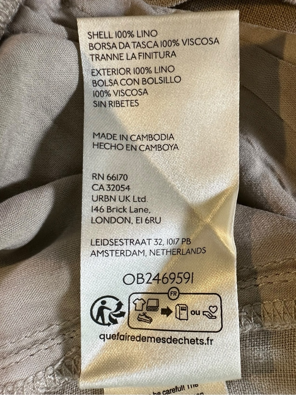 Anthropologie Ruched Linen Wide Leg Parachute Pants Beige Size XL NWT LagenLook - Picture 10 of 11